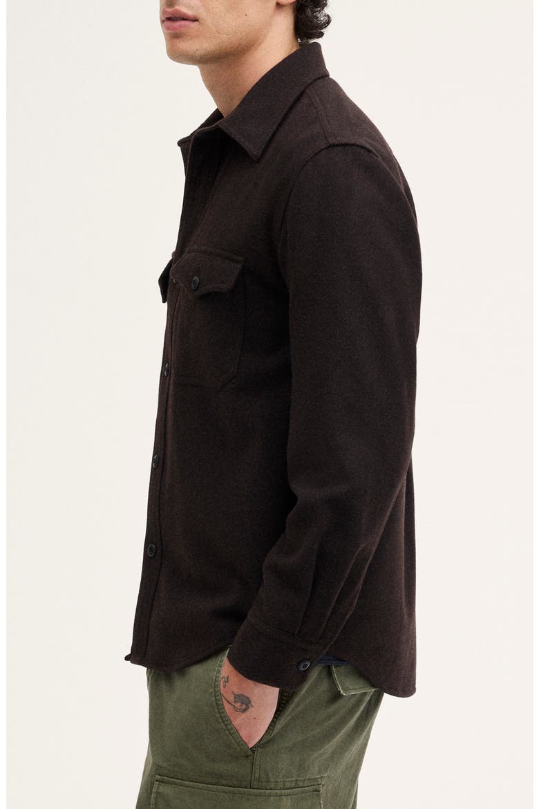 Wool Blend Shirt Jacket, Alternate, color, DARK BROWN