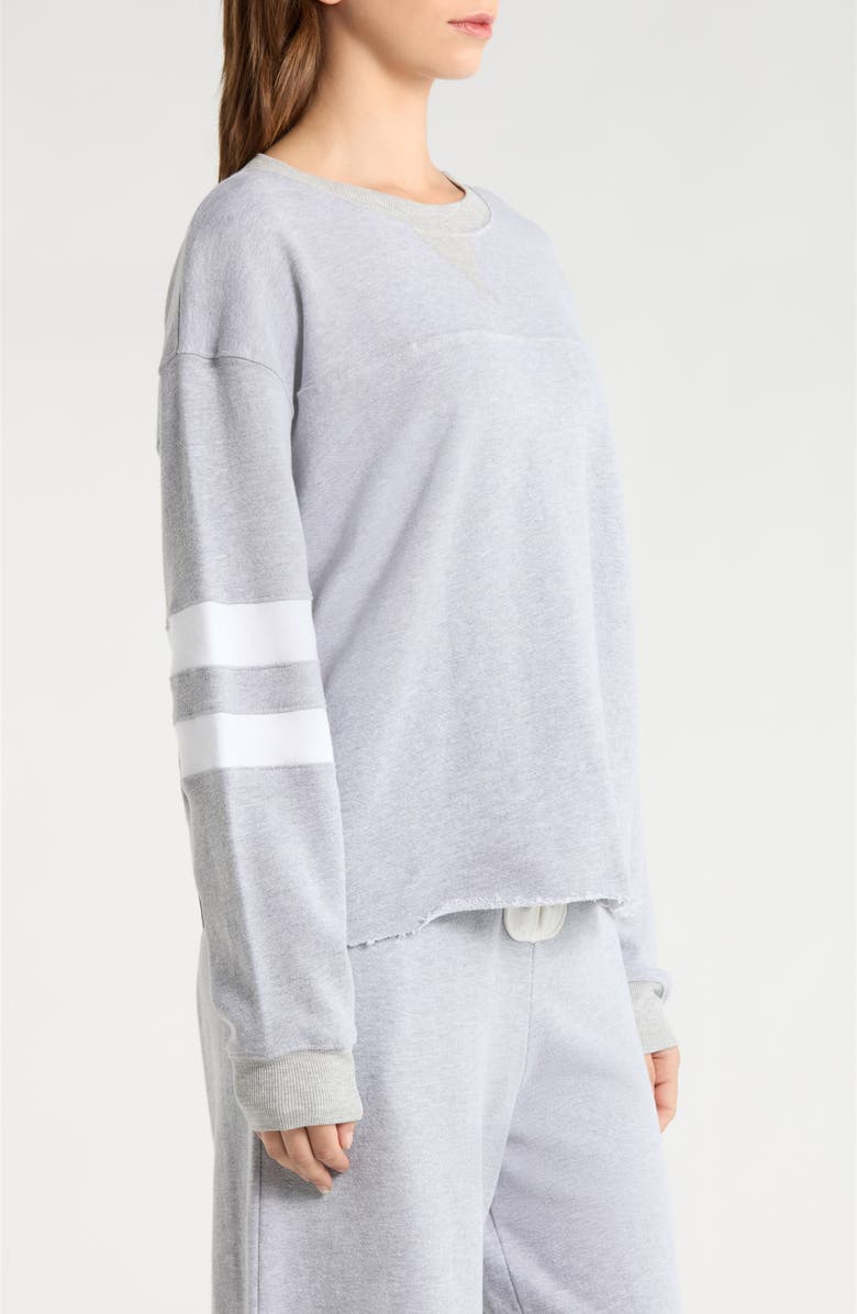 Year of Ours Cotton Varsity Sweatshirt, Alternate, color, Heather Grey Wh