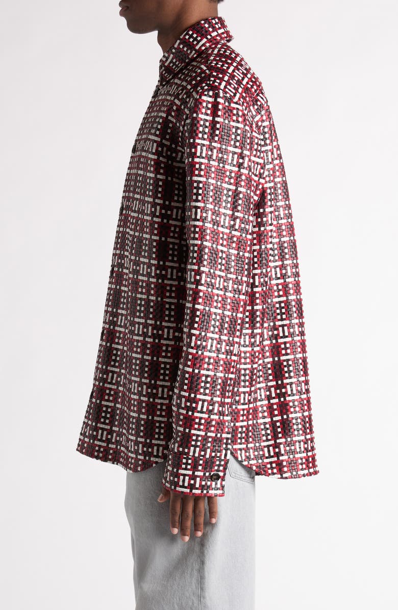 Bottega Veneta Multicolor Intrecciato Leather Overshirt, Alternate, color,