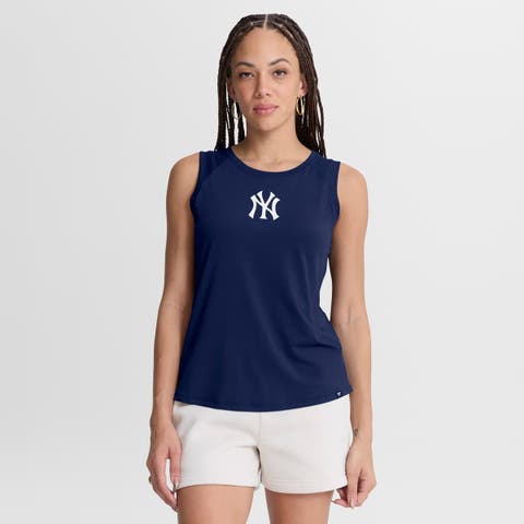 Women's Fanatics  Navy New York Yankees Draped Mesh Back Performance Tank Top