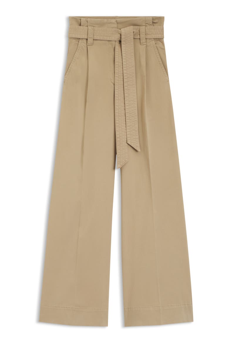 Telia Stretch Cotton Tie Waist Wide Leg Pants, Main, color, RUST/ COPPER