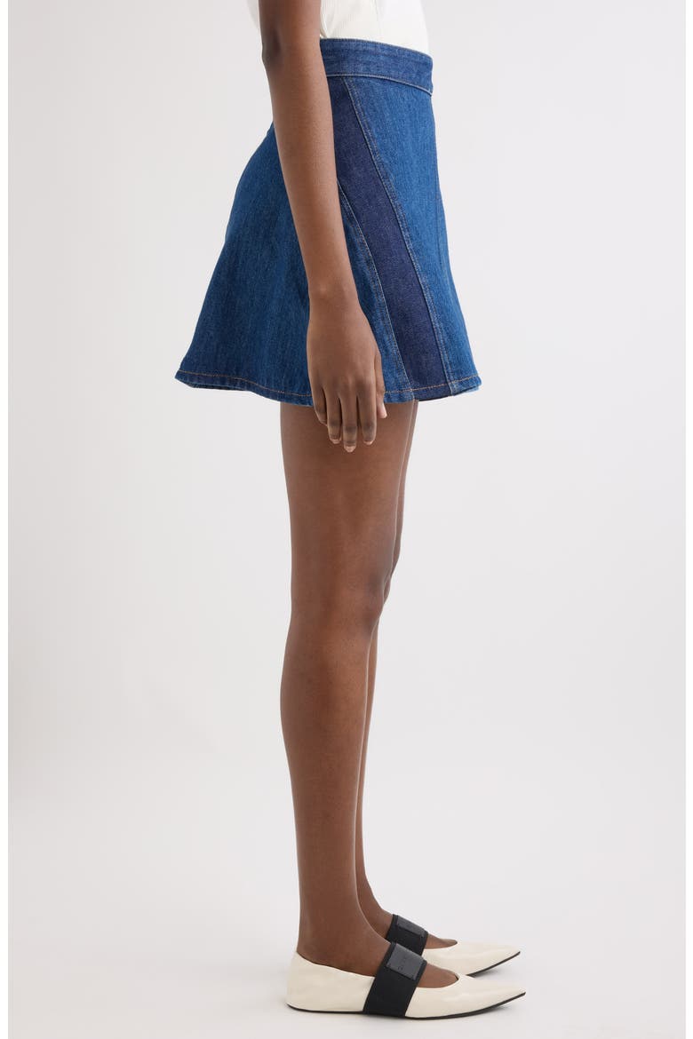 Cocoon Denim Miniskirt, Alternate, color, MEDIUM BLUE