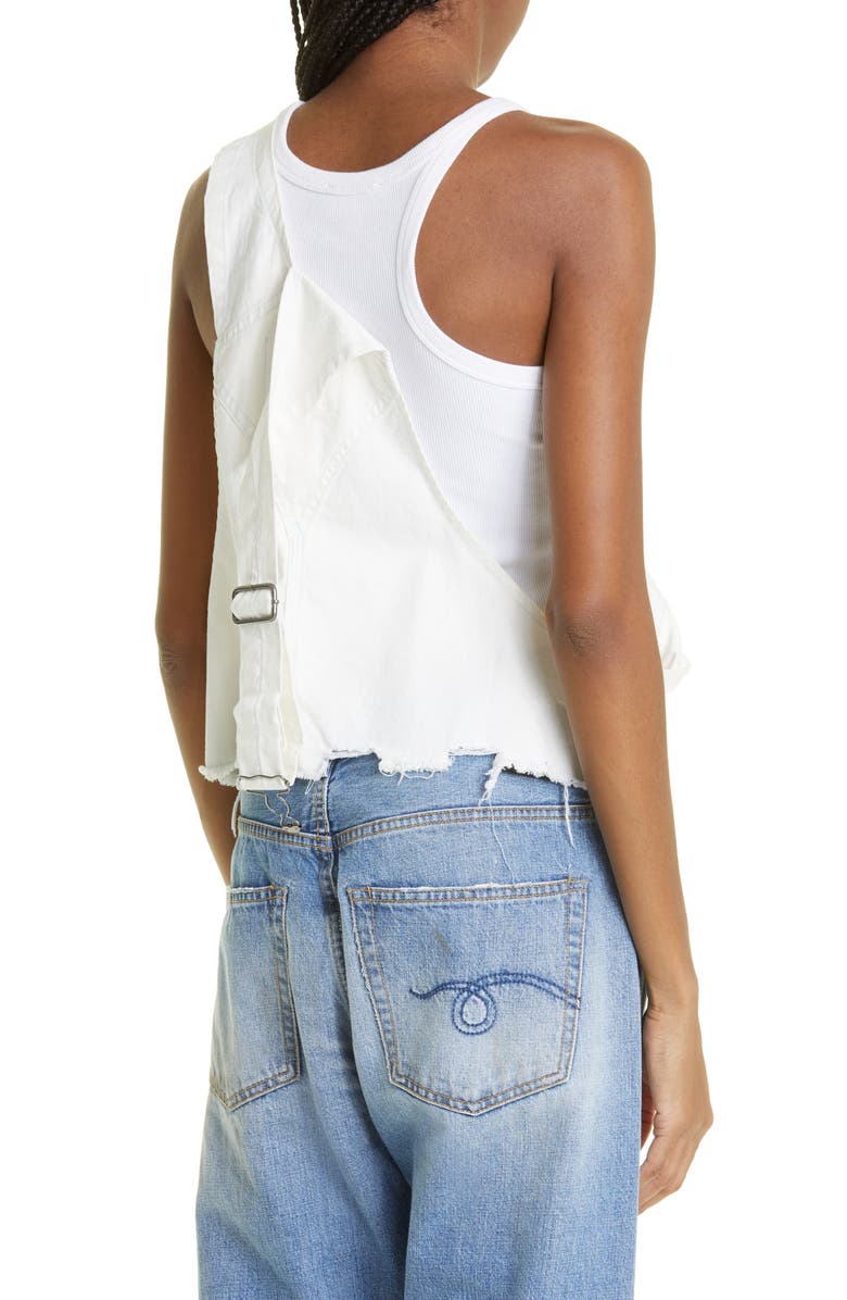 R13 Overall Bib, Alternate, color, Ecru Canvas