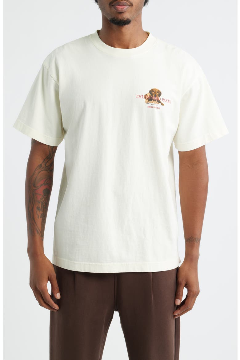 Thugs Need Pasta Graphic T-Shirt, Main, color, CREAM