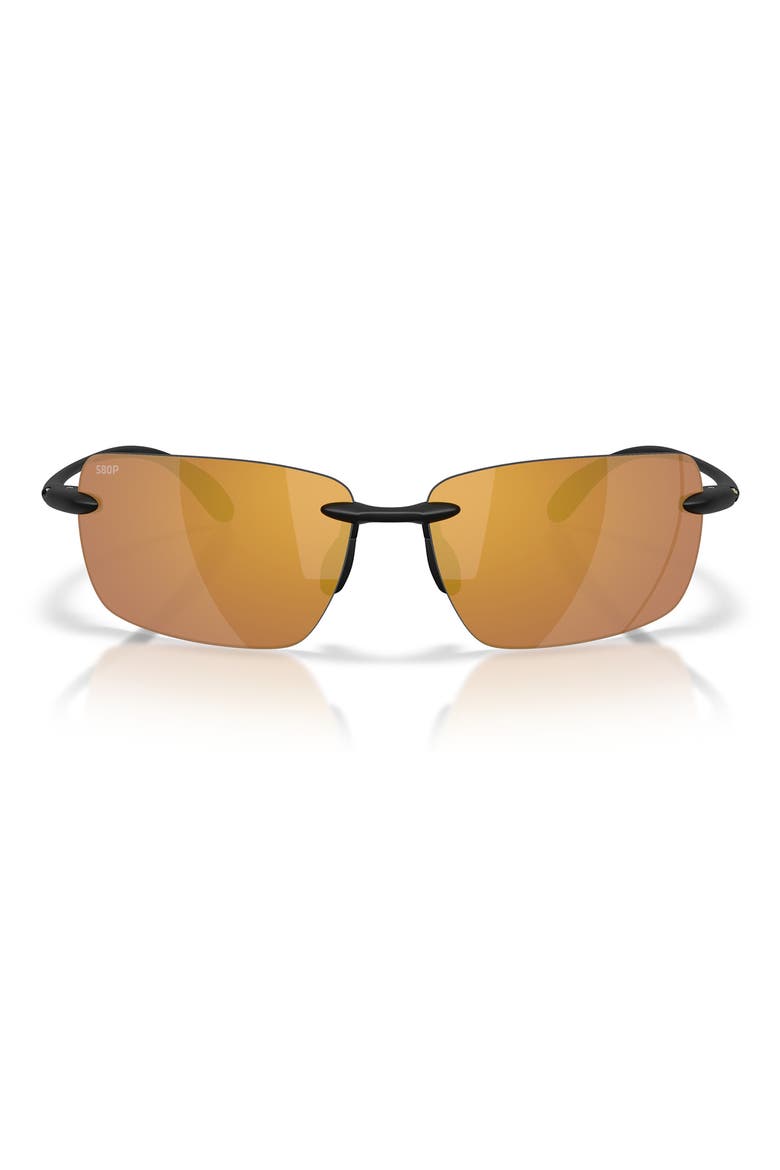 Gulf Shore 66mm Sunglasses, Main, color, MATTE BLACK / GOLD MIRROR