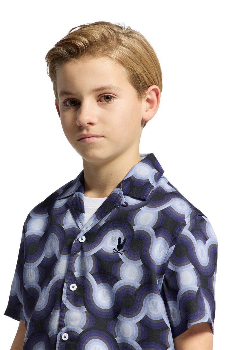 Kids' Paros Camp Shirt, Alternate, color, EVENING BLUE