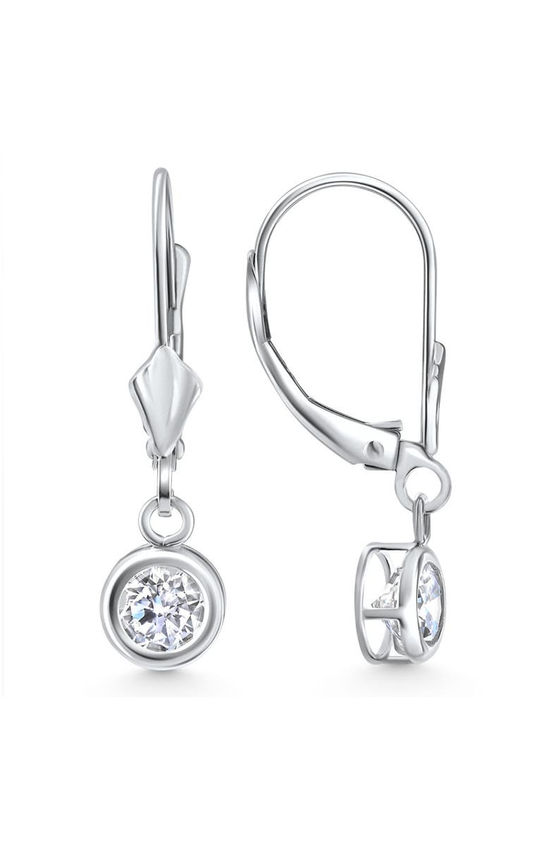 Bliss Diamond F/VS 1.80Ct Diamond Lab Grown Dangle Lever Back Hoop Earrings 14k Gold, Main, color, 14K White Gold