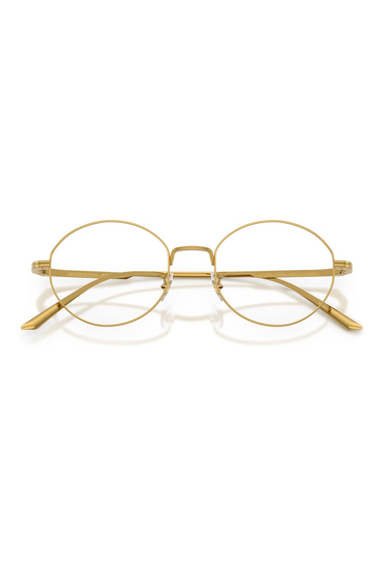 50mm Khaite Oval Optical Frames, Alternate, color, GOLD / CLEAR BLUE LIGHT FILTER