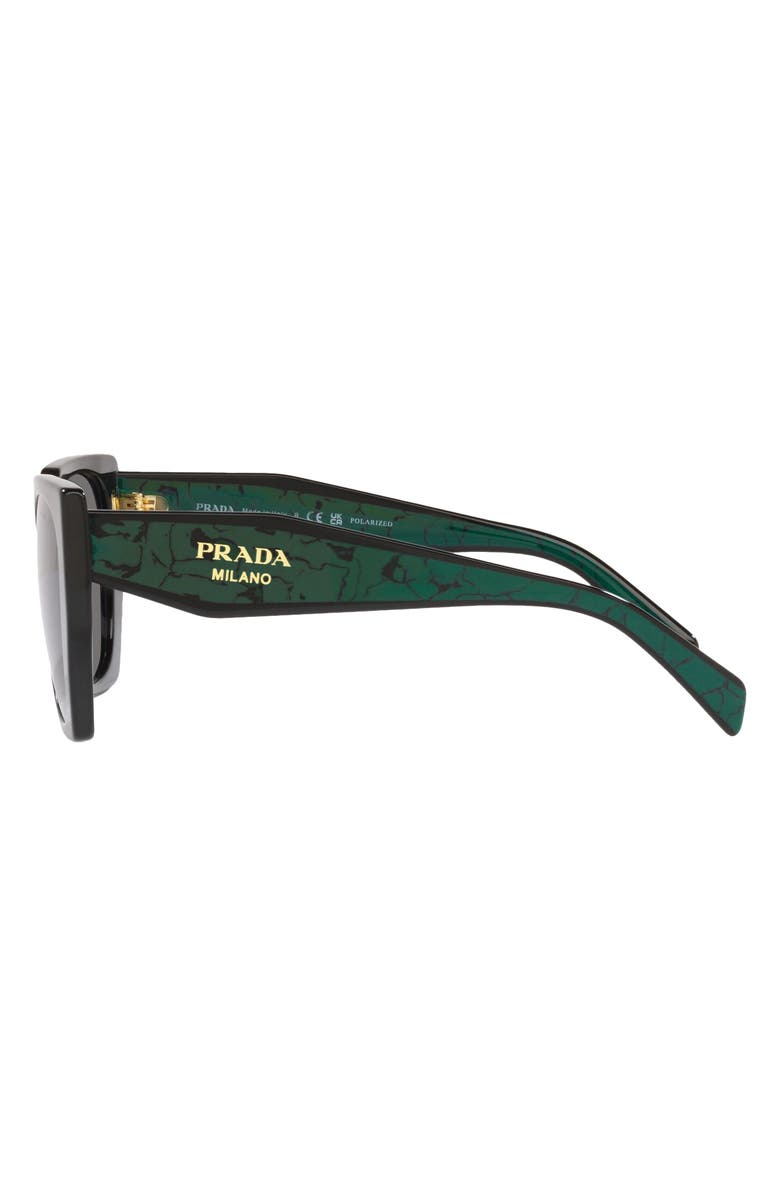 Prada 54mm Polarized Irregular Sunglasses, Alternate, color, 