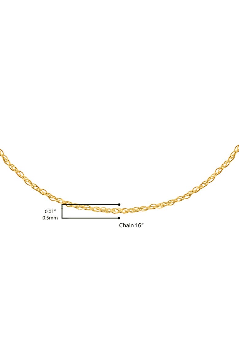 10K Gold 1/2 mm Slender & Dainty Fine Rope Chain Necklace, Alternate, color, Yellow
