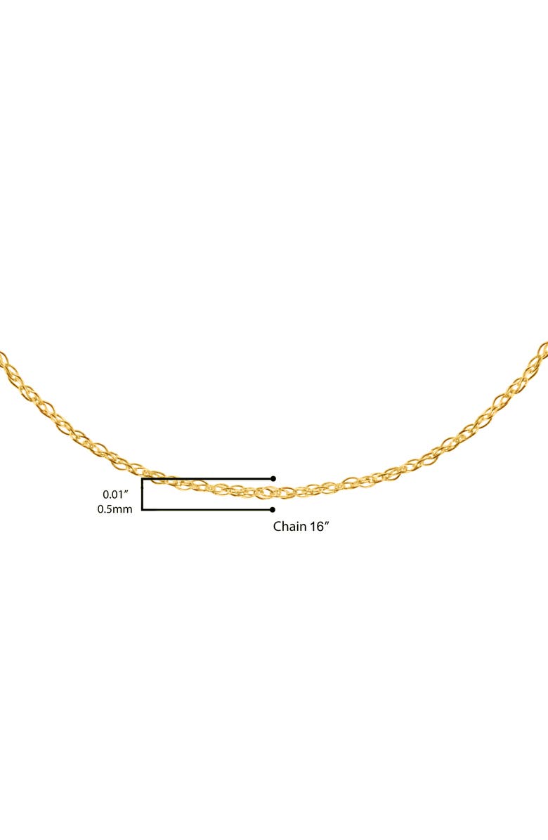 Haus of Brilliance 10K Gold 1/2 mm Slender & Dainty Fine Rope Chain Necklace, Alternate, color, Yellow