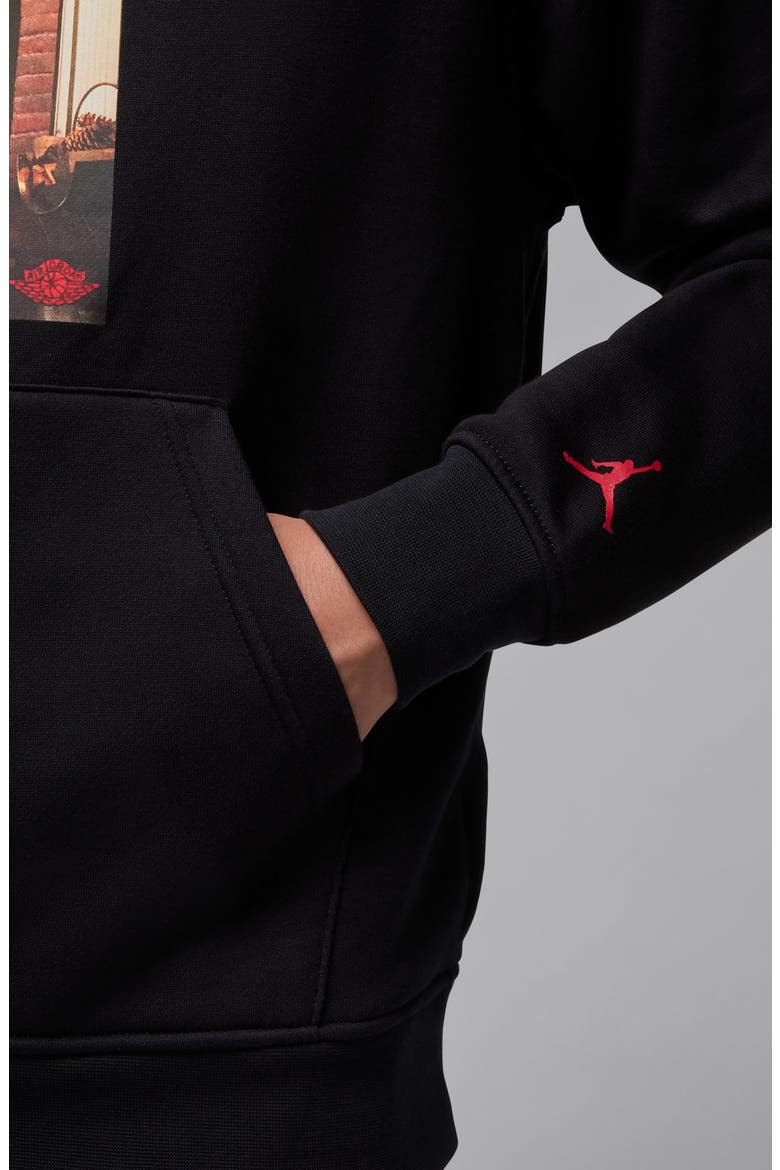 Jordan Jumpman Chimney Graphic Hoodie, Alternate, color, BLACK/ GYM RED