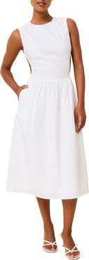 Solid & Striped Sabine Sleeveless Open Back Stretch Cotton Poplin Sundress