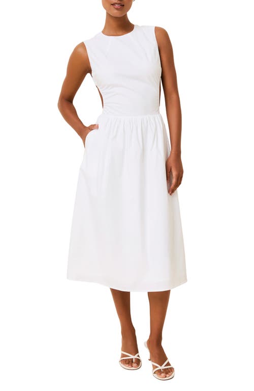 Solid & Striped Sabine Sleeveless Open Back Stretch Cotton Poplin Sundress In White
