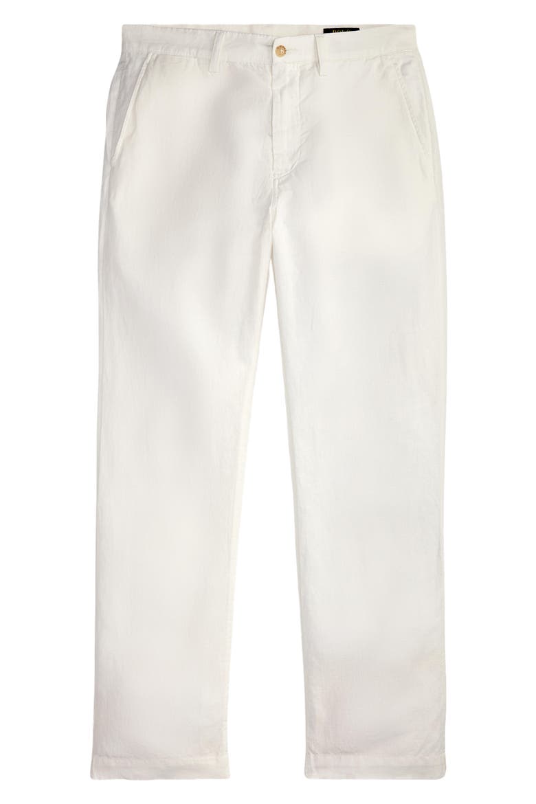 Bedford Classic Fit Linen & Cotton Pants, Alternate, color, WHITE