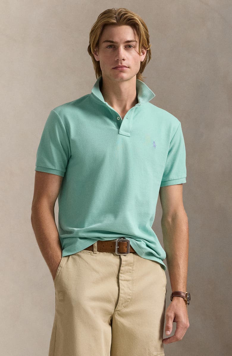 Polo Ralph Lauren Classic Fit Solid Green Cotton Piqué Polo, Alternate, color,