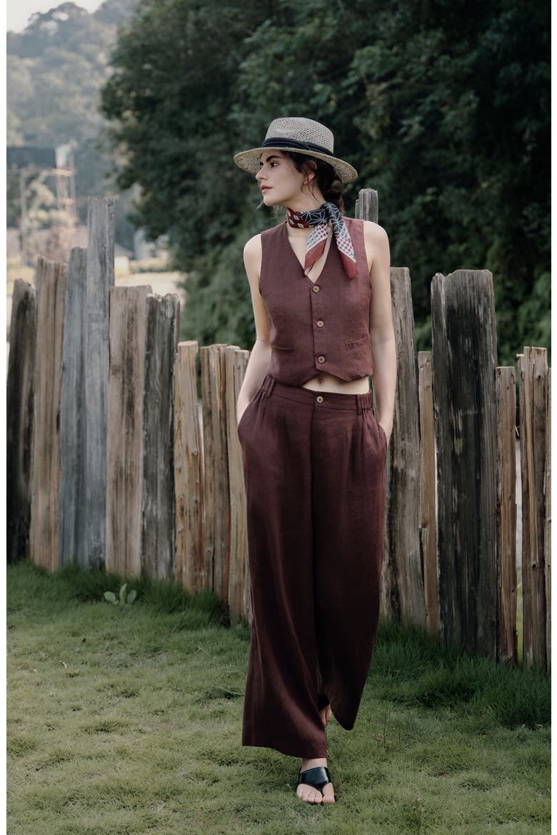 Hemp High Rise Pants, Alternate, color, espresso