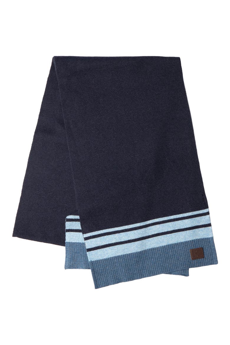 Cotton Blend Striped Scarf, Alternate, color, NAVY