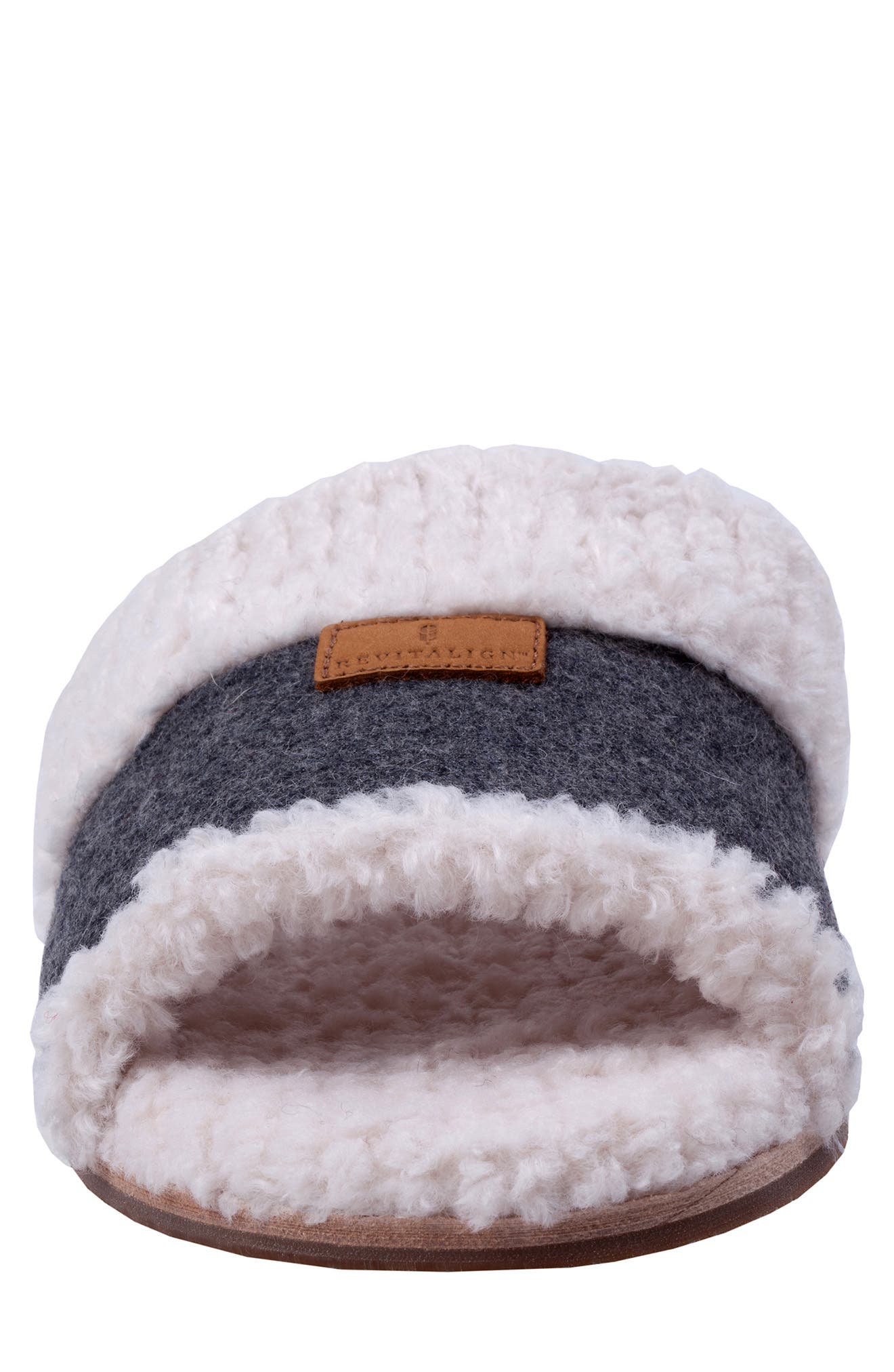 Revitalign Juniper Faux Shearling Orthotic Slipper, Alternate, color, Charcoal