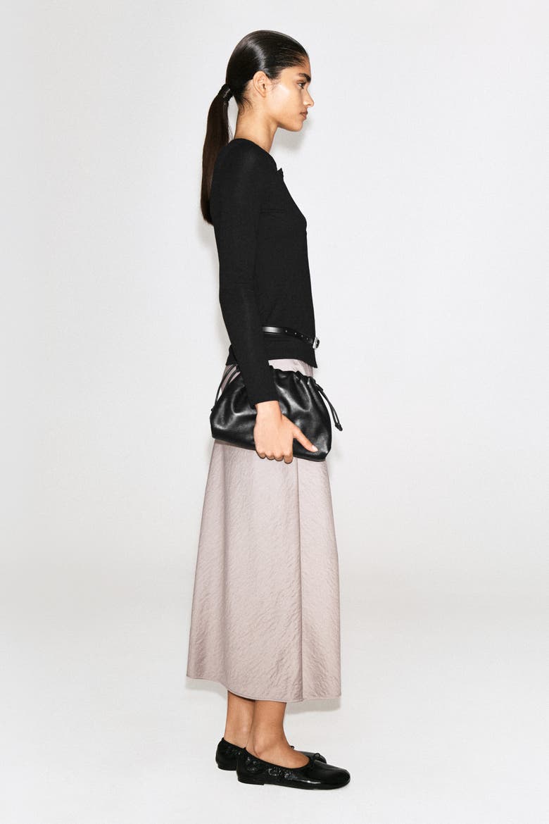 Jersey Cardigan Top, Alternate, color, BLACK