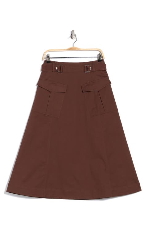 Philomena Stretch Cotton Utility Skirt