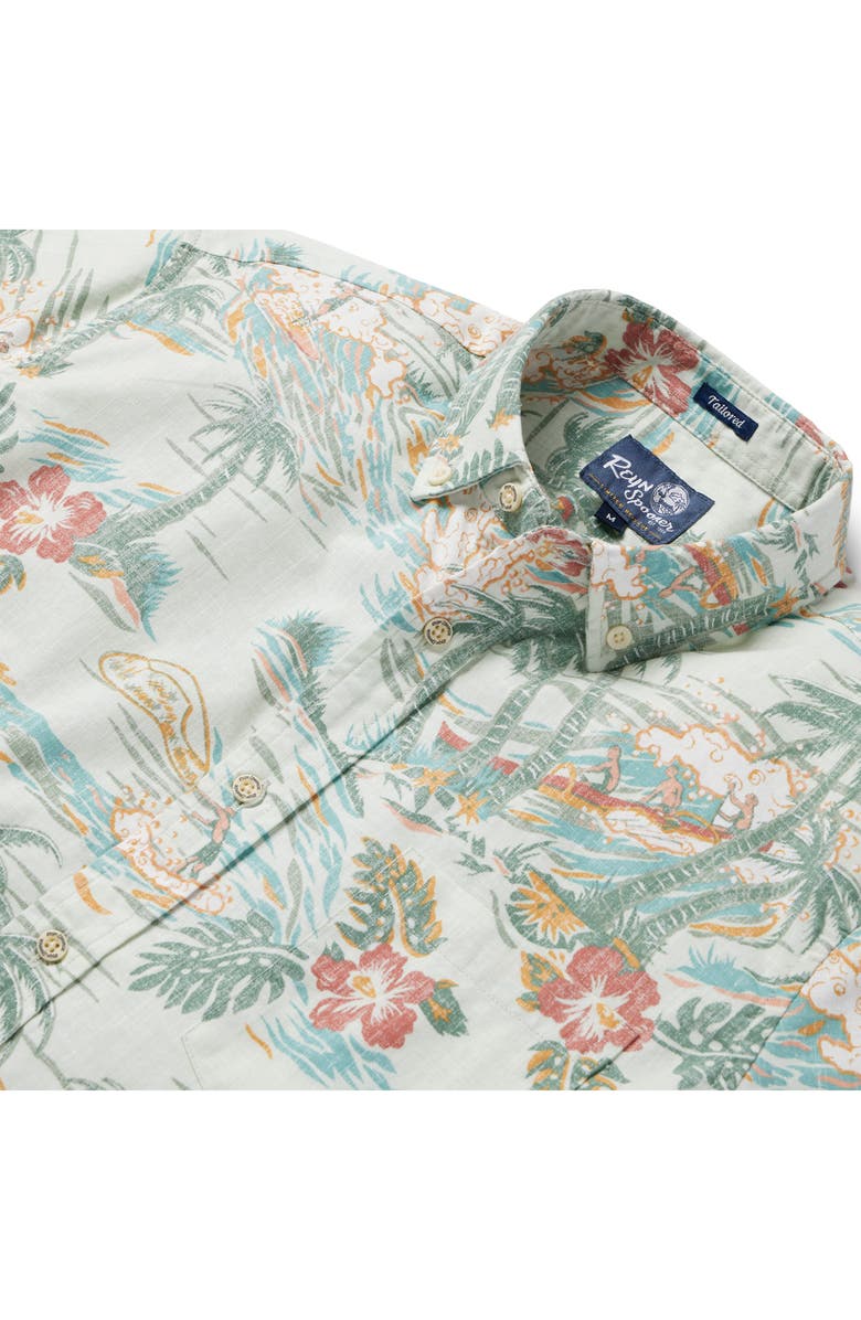 Reyn Spooner Kaimana Beach Short Sleeve Cotton Blend Button-Down Shirt, Alternate, color, Smoke