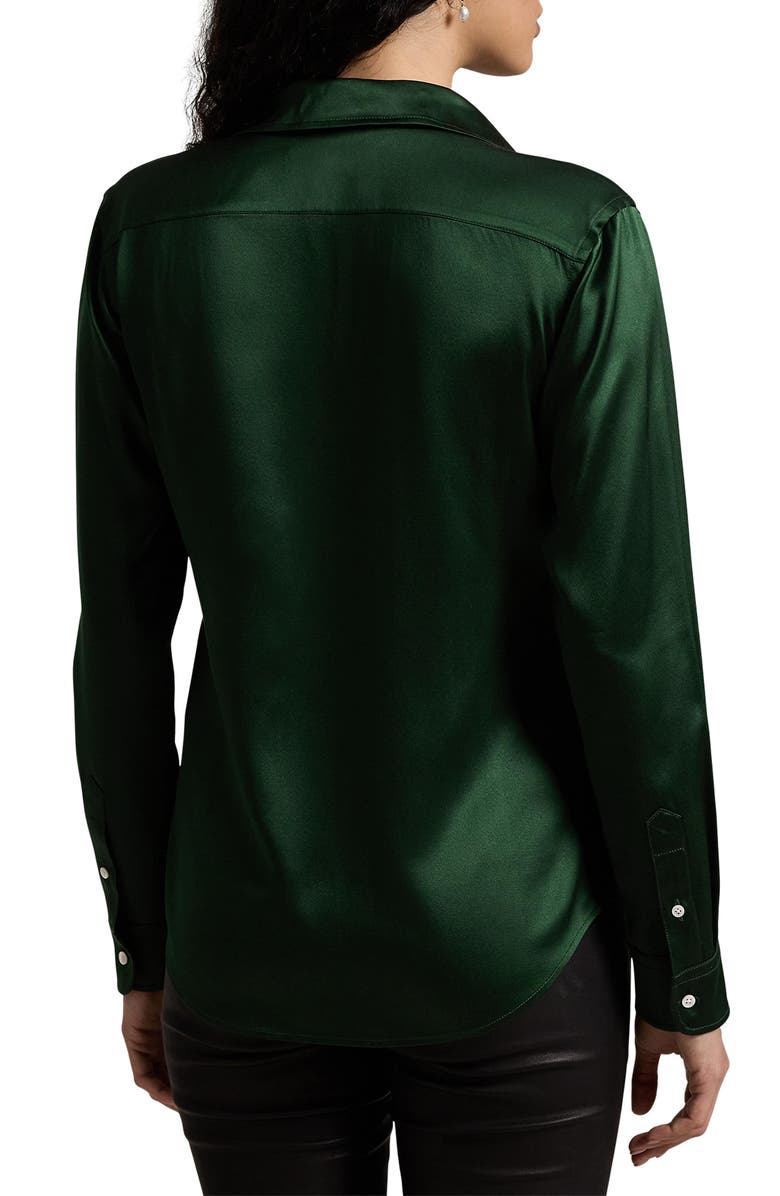 Lauren Ralph Lauren Silk Button-Up Shirt, Alternate, color, 