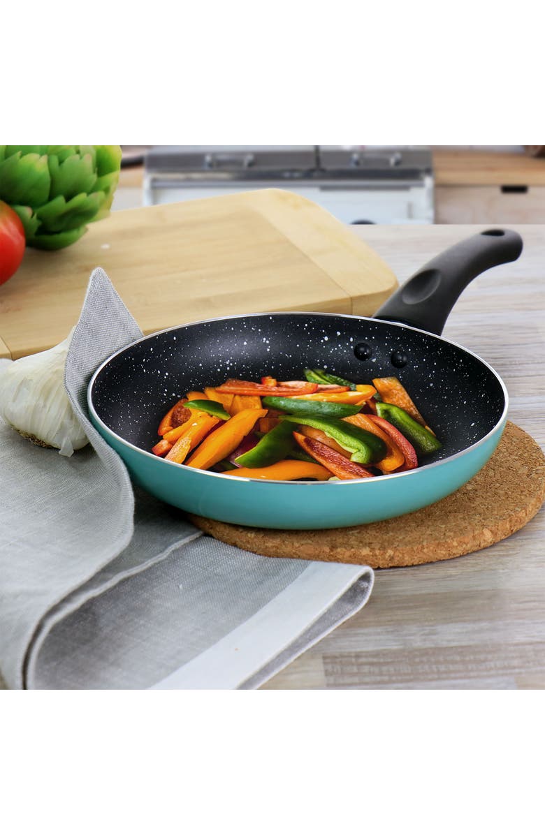 OSTER Luneta 8 Inch Aluminum Nonstick Frying Pan, Alternate, color, Blue