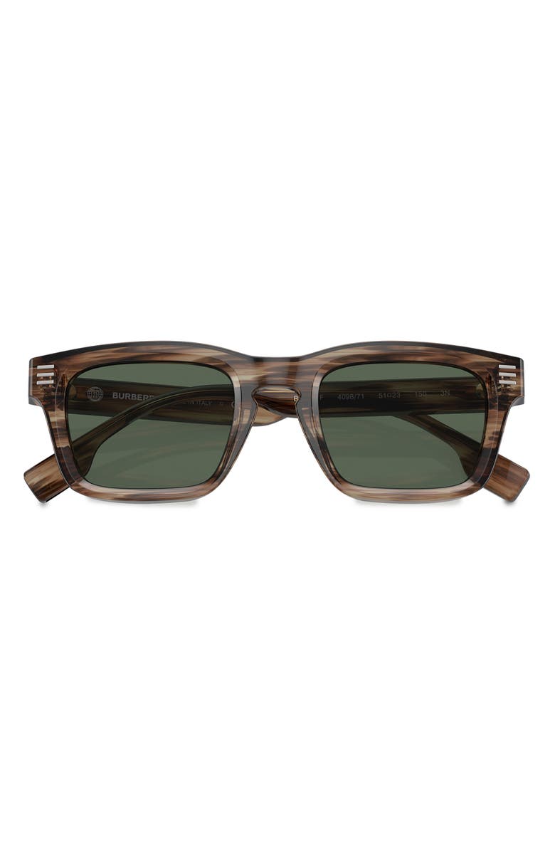 Burberry 51mm Rectangular Sunglasses, Alternate, color, Green