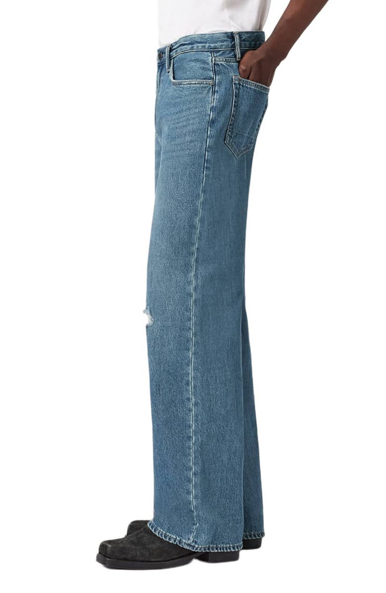 AllSaints Lenny Loose Fit Ripped Straight Leg Jeans, Alternate, color, Destroy Mid Indigo