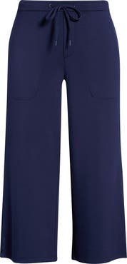 Liverpool Pull-On Crop Wide Leg Knit Pants