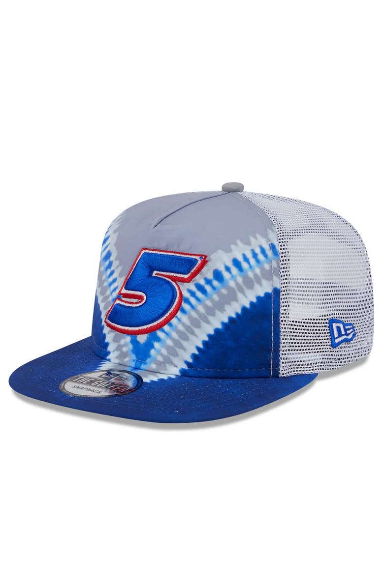 New Era Men's New Era Blue Kyle Larson Golfer Tie-Dye Snapback Hat, Main, color, Blue