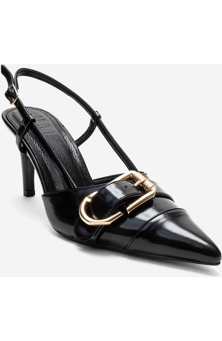 Prologue Shoes Noen Buckle Pointed Toe Stiletto Pump, Main, color, Black