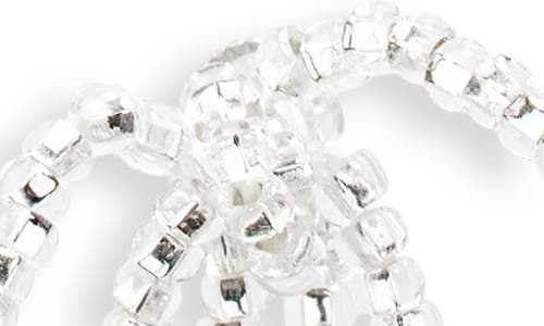 Pura Utz Sad Bow Beaded Earrings In Silver