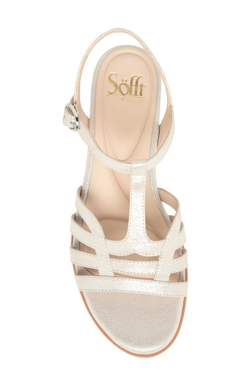 Söfft Scarlet Ankle Strap Wedge Sandal In Champagne Metallic