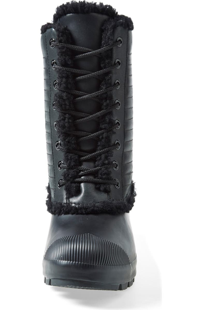 Hunter Original Genuine Shearling & Patent Leather Lace-Up Rain Boot, Alternate, color,