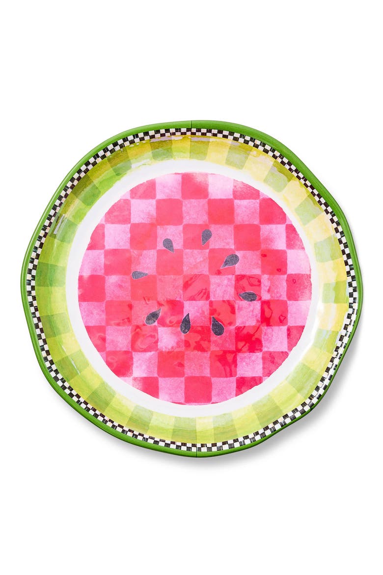 Watermelon Large Melamine Platter, Alternate, color, GREEN