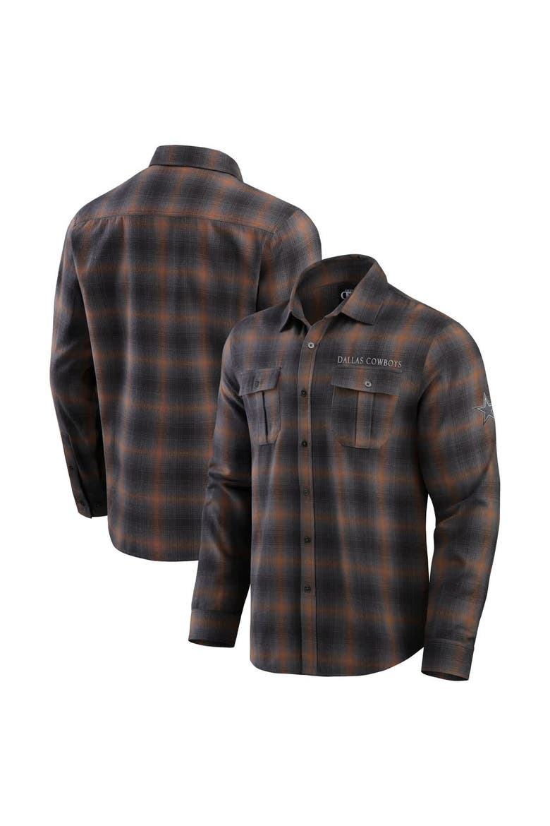 Men's Darius Rucker Collection by Fanatics Charcoal Dallas Cowboys Classic Flannel Long Sleeve Button-Up Shirt, Main, color, Charcoal
