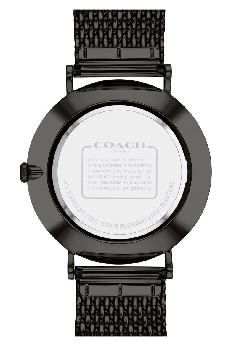 Charles Mesh Strap Watch, 41mm, Alternate, color, BLK