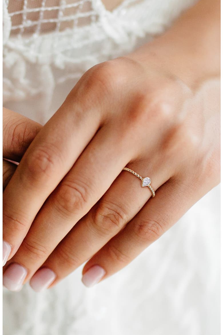 Diamond Accent Teardrop Ring - 0.03ct., Alternate, color, GOLD