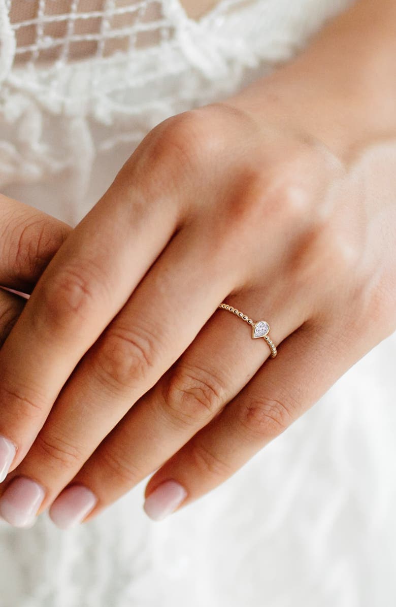 DELMAR Diamond Accent Teardrop Ring - 0.03ct., Alternate, color, Gold