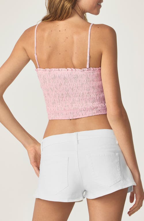 Florence By Mills Smocked Crop Camisole In Pink