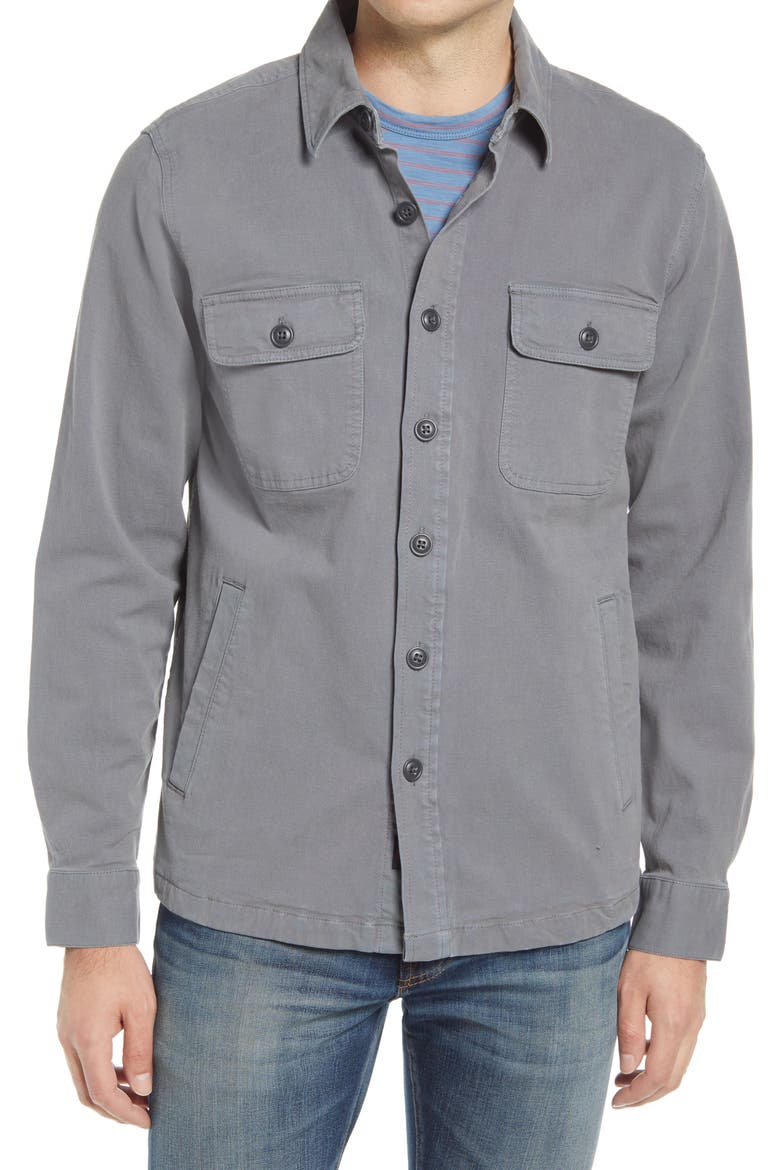 CPO Unlined Stretch Cotton Shirt Jacket, Alternate, color, RUGGED GREY
