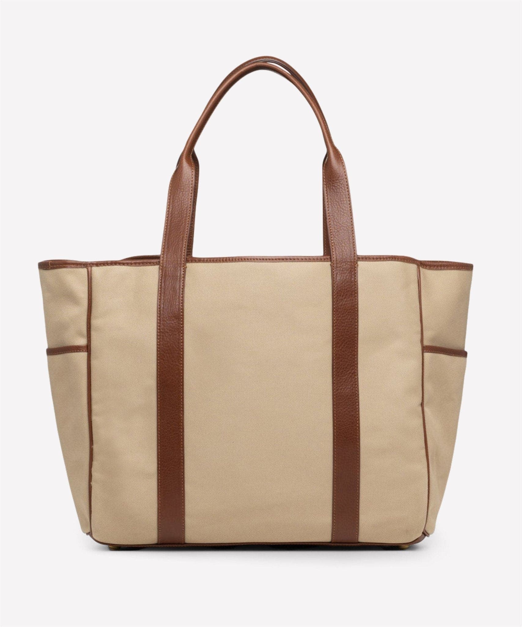 Ghurka Market Tote No. 294, Alternate, color, Khaki Twill / Vintage Chestnut