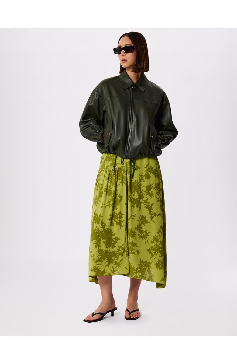 Whistles Floral Asymmetric Dress, Alternate, color, Grn/Multi