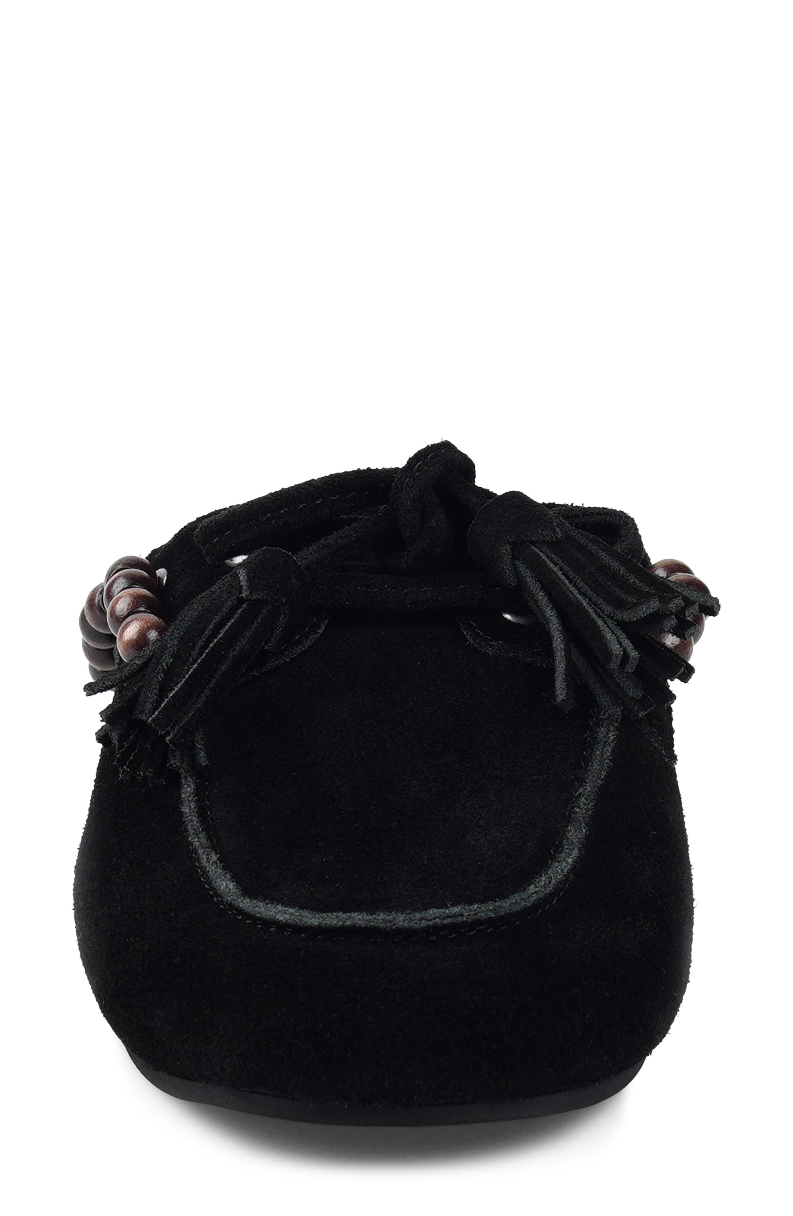 Juana Tassel Mule, Alternate, color, BLACK SUEDE