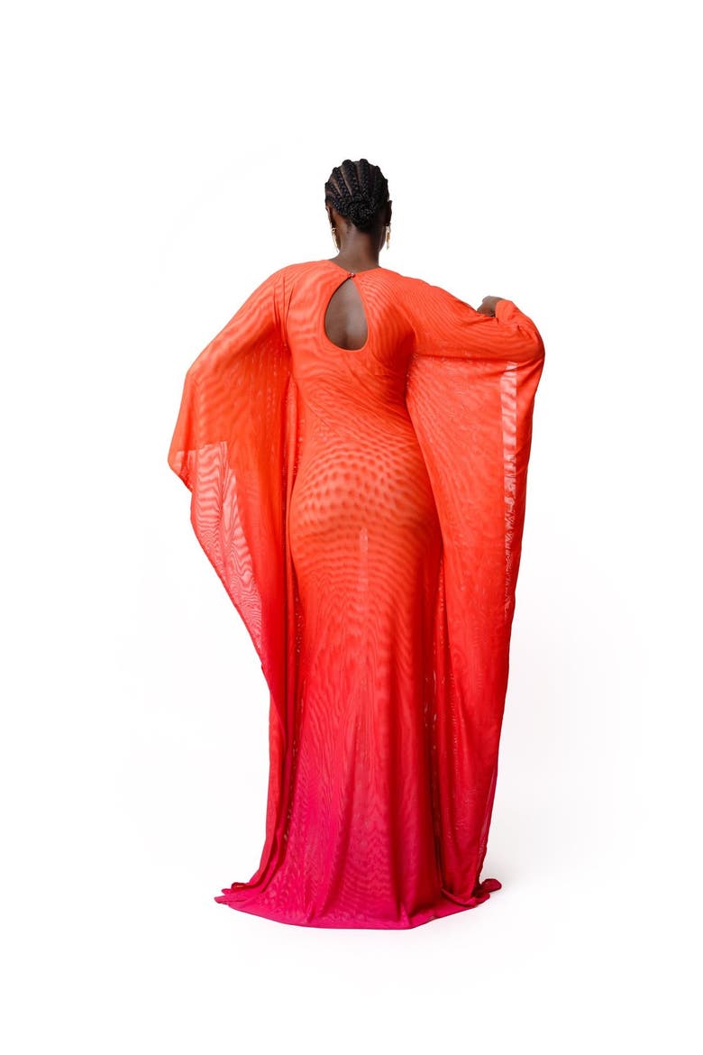Sienna Kaftan Maxi Dress, Alternate, color, Orange