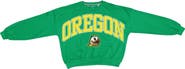 PRESSBOX Women's Pressbox Green Oregon Ducks Oversized Janice Waist-Length Sweatshirt