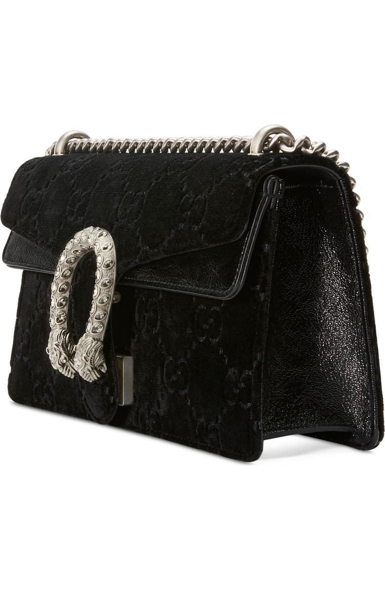 Gucci Small Embroidered GG Velvet Shoulder Bag, Alternate, color,