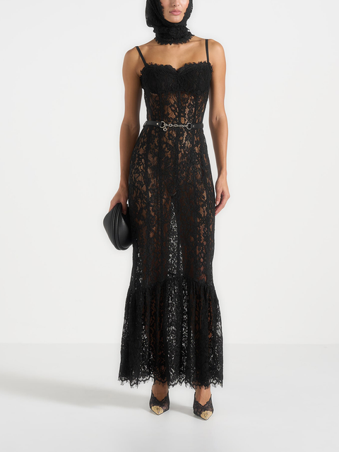 Freya Lace Maxi Dress With Waist Feature